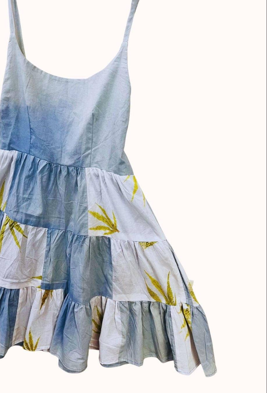 Bhang Neel – Indigo cannabis Patchwork Cotton Dress