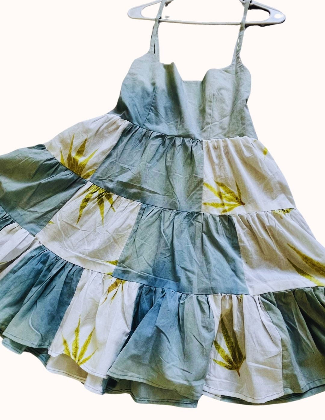 Bhang Neel – Indigo cannabis Patchwork Cotton Dress