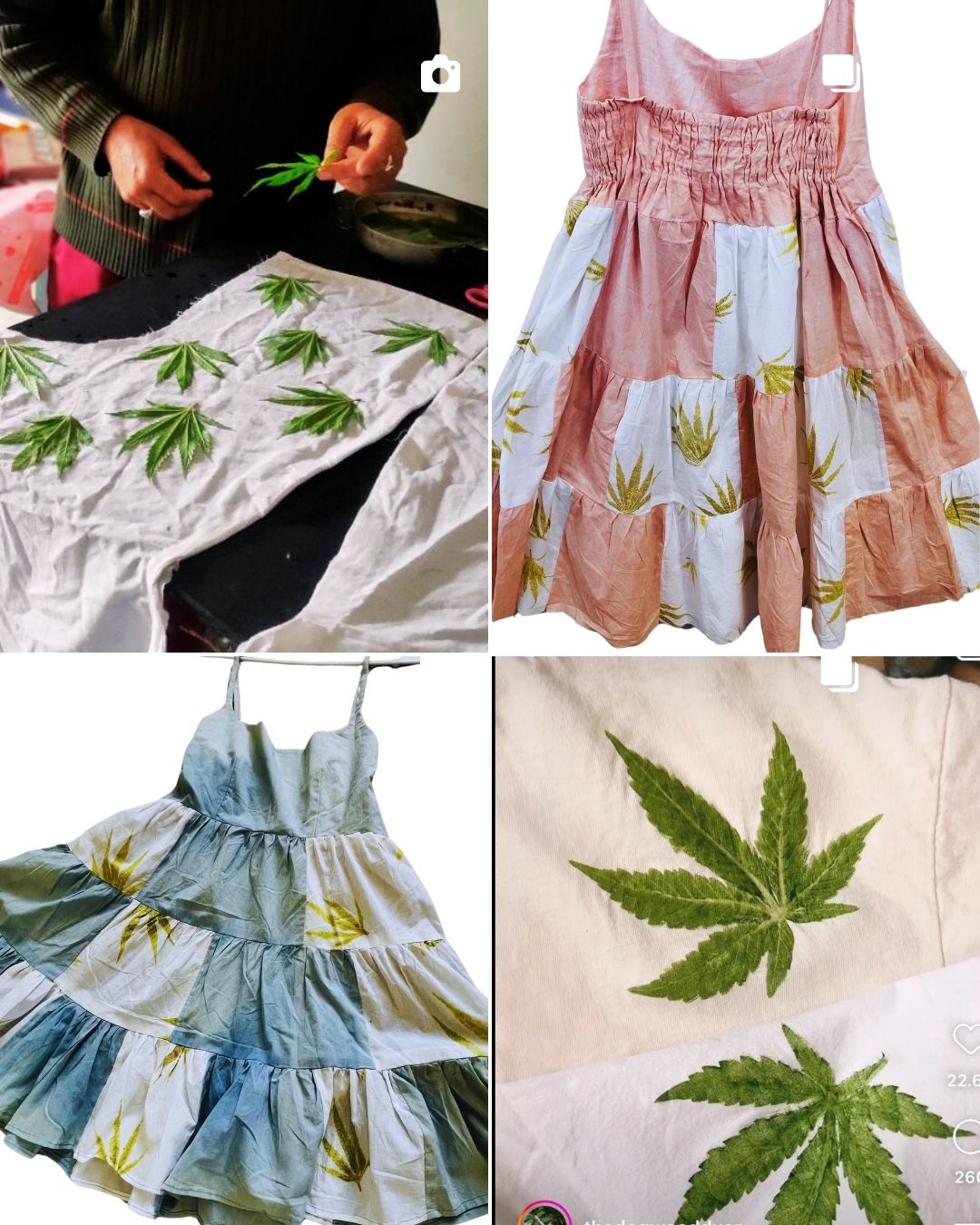Bhang Neel – Indigo cannabis Patchwork Cotton Dress